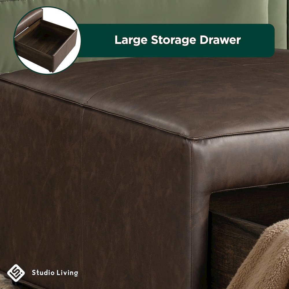 Hailey Storage Ottoman Chestnut. Picture 6