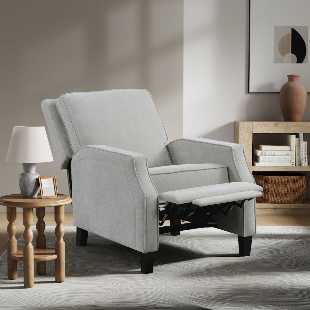 Shiloh Push Back Recliner Light Grey. Picture 2