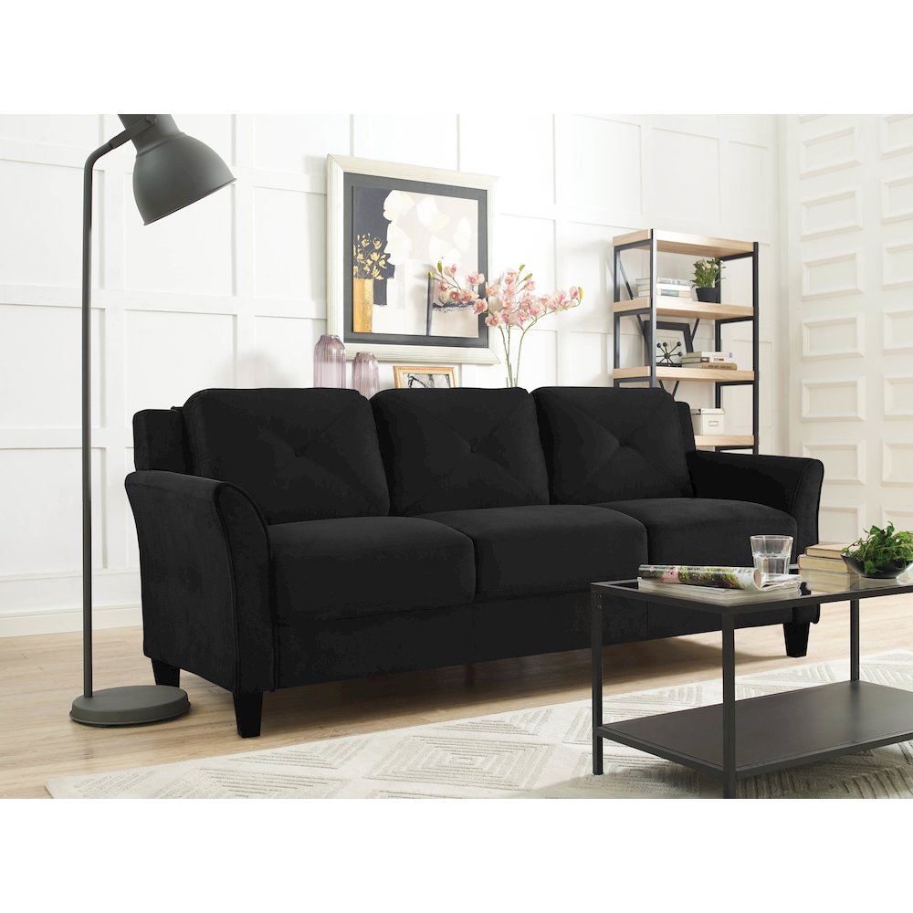 Hartford Sofa Curved Arms Black. Picture 2
