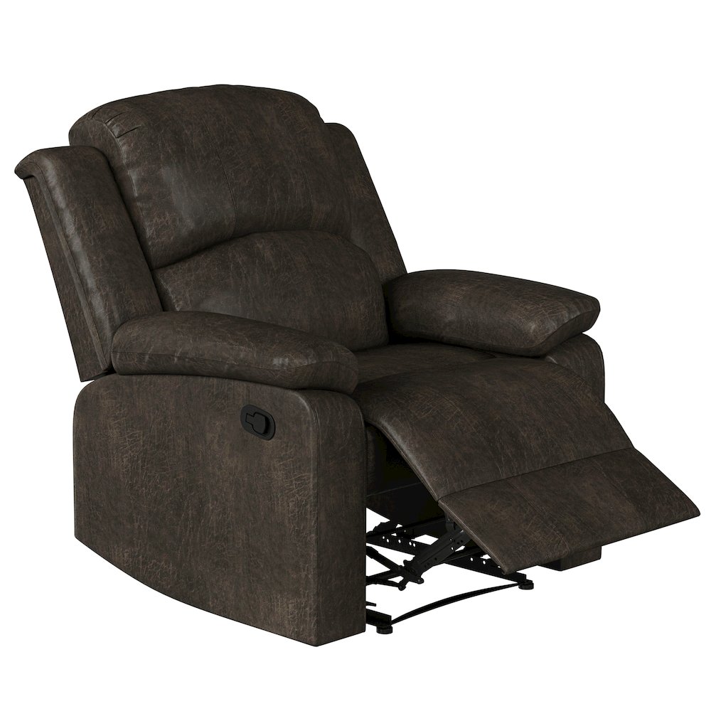 Derby Manual Recliner Java Faux Suede. Picture 7