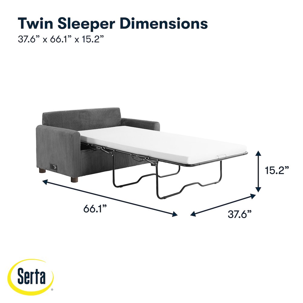Drew Loveseat Pull-Out Sleeper Gray. Picture 8