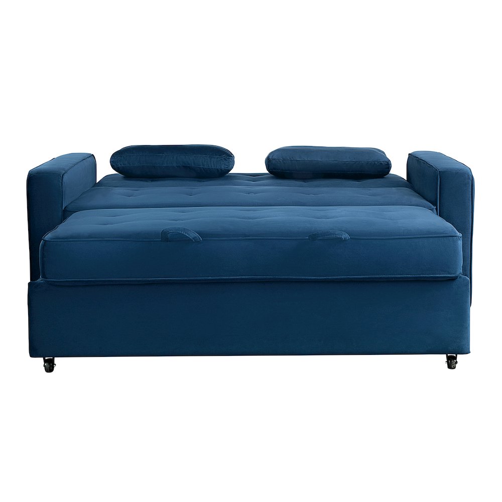 Augustine Queen Convertible Sofa Navy Blue. Picture 3