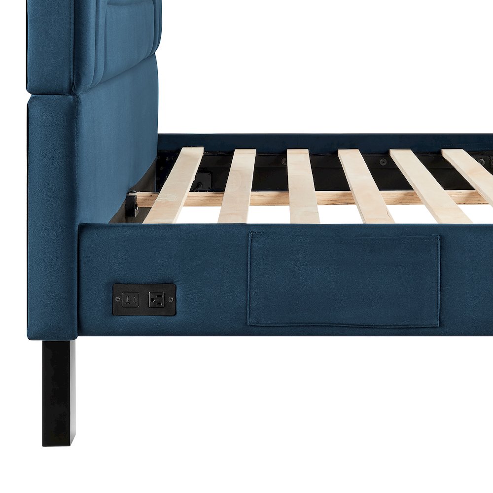 Adaline Upholstered Bed Full Navy. Picture 10