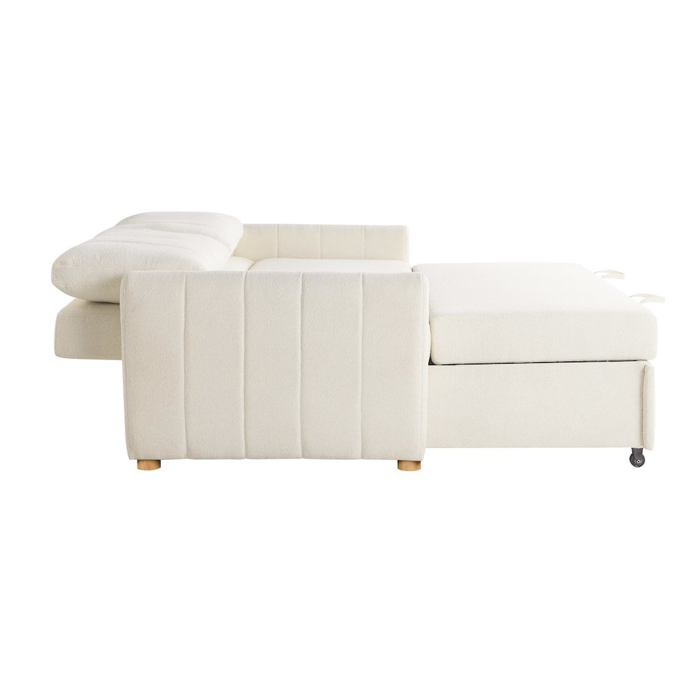 Galloway Convertible Loveseat Ivory. Picture 11