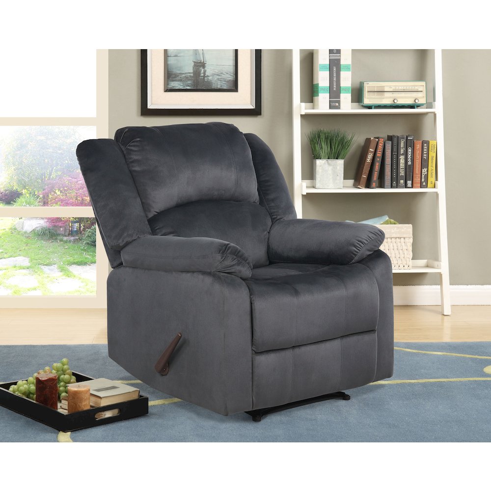 Presidio Manual Recliner Slate Gray Micro Fiber. Picture 9