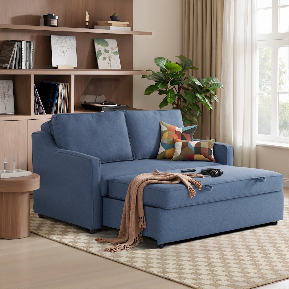 Carey Convertible Sofa Navy. Picture 3