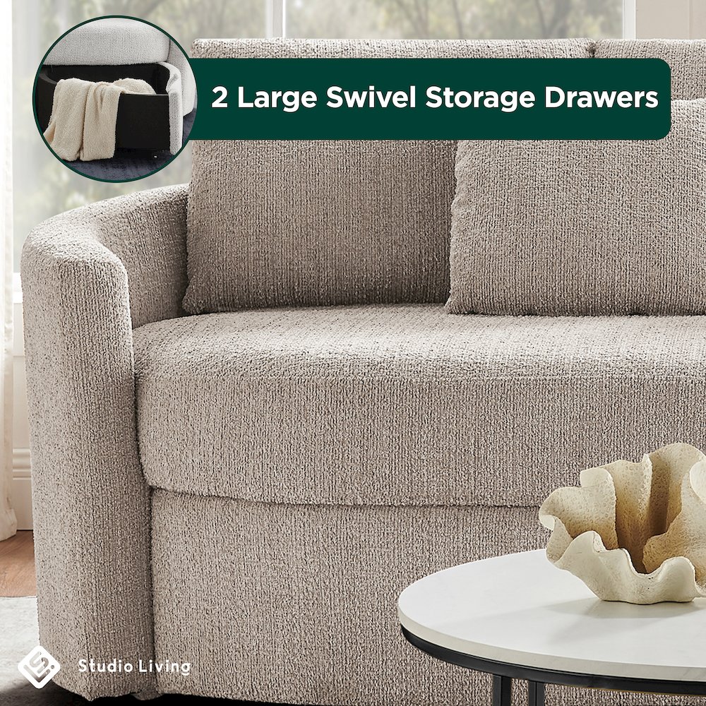 Beckett Storage Sofa Taupe. Picture 4
