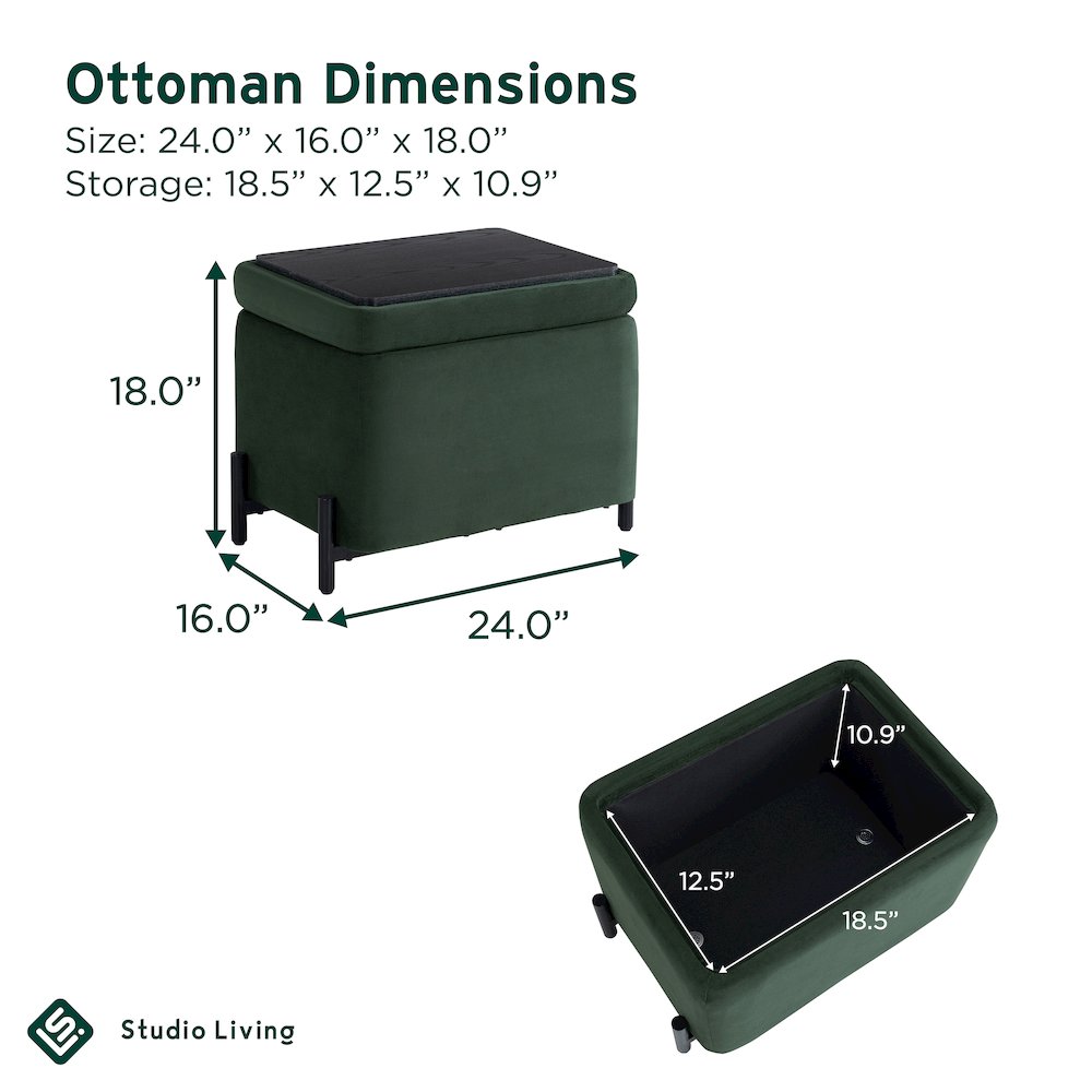 Kona Storage Ottoman Small Green. Picture 24