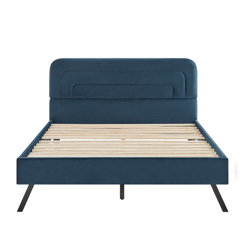 Adaline Upholstered Bed Queen Navy. Picture 3