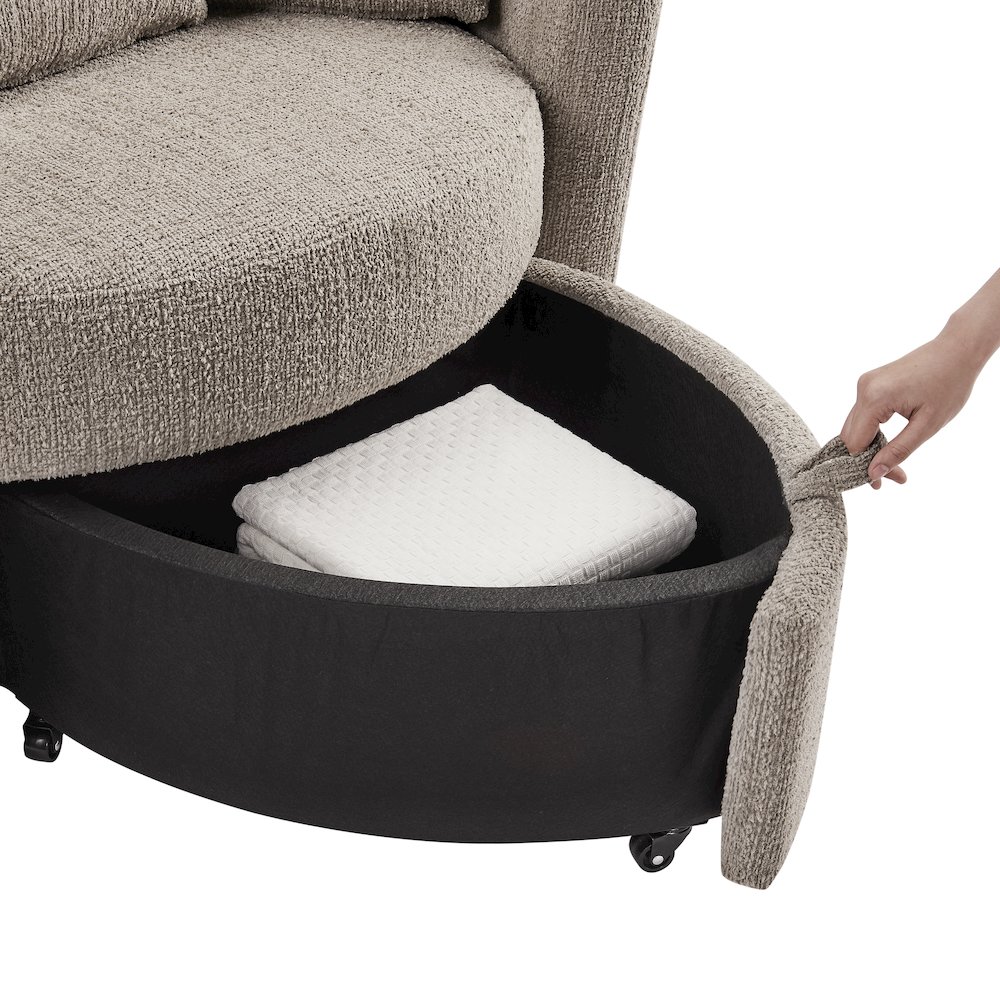 Beckett Storage Chair Taupe. Picture 14