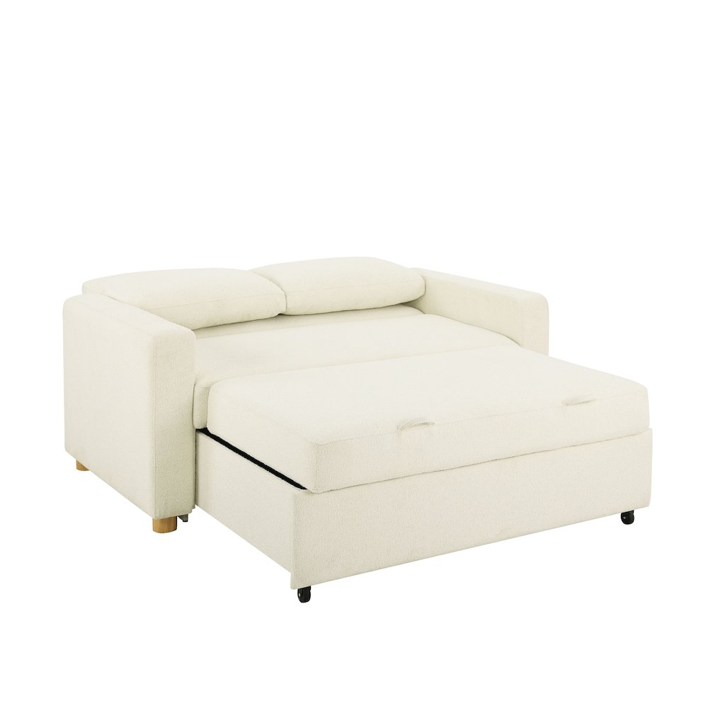 Tyler Convertible Sofa Ivory Boucle. Picture 9
