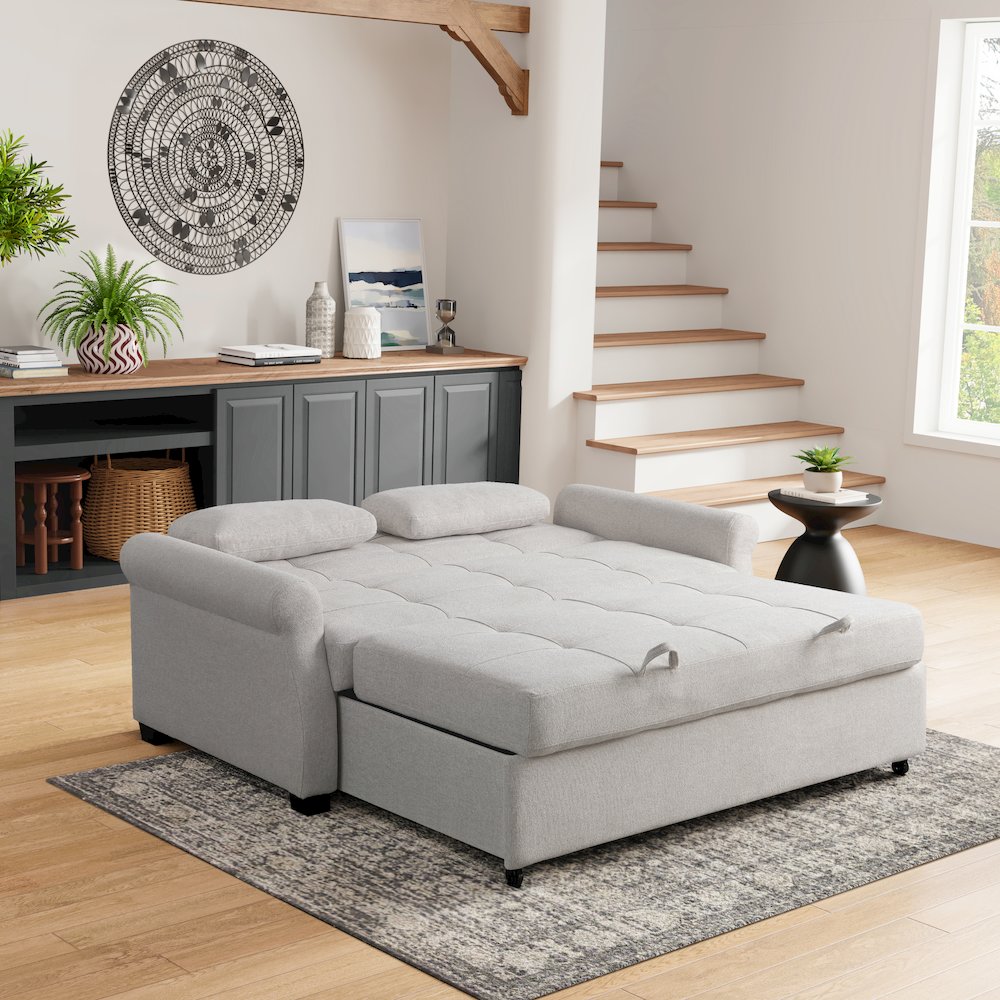 Hampton Queen Convertible Sofa Oatmeal. Picture 10