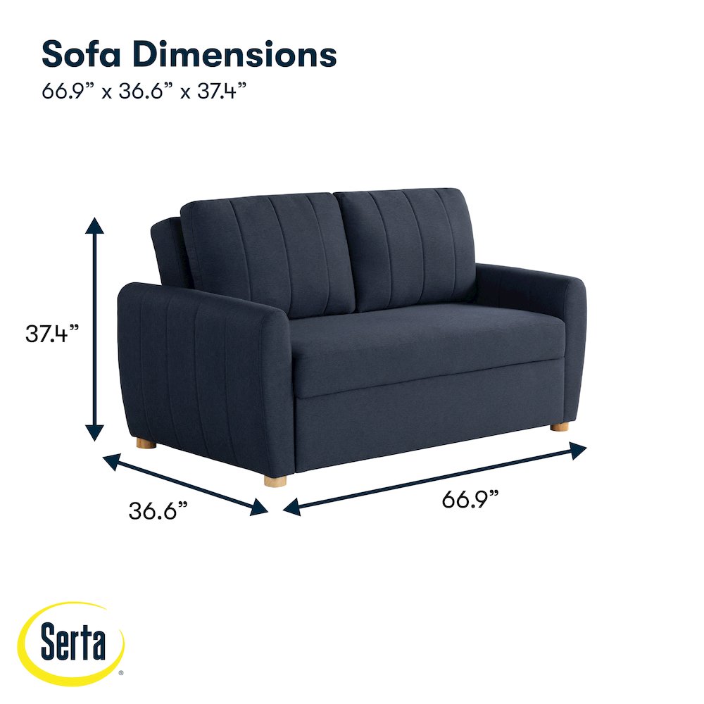 Galloway Convertible Loveseat Navy. Picture 21