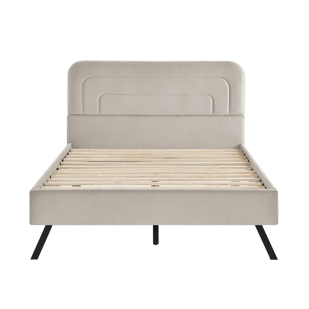 Adaline Upholstered Bed Full Light Gray. Picture 3