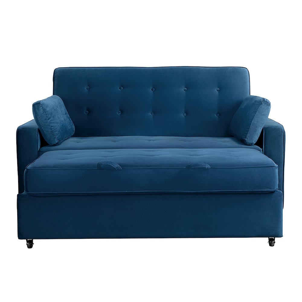 Augustine Queen Convertible Sofa Navy Blue. Picture 2