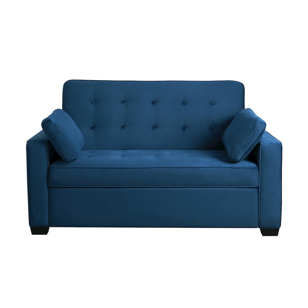 Augustine Full Convertible Loveseat Navy Blue. Picture 9