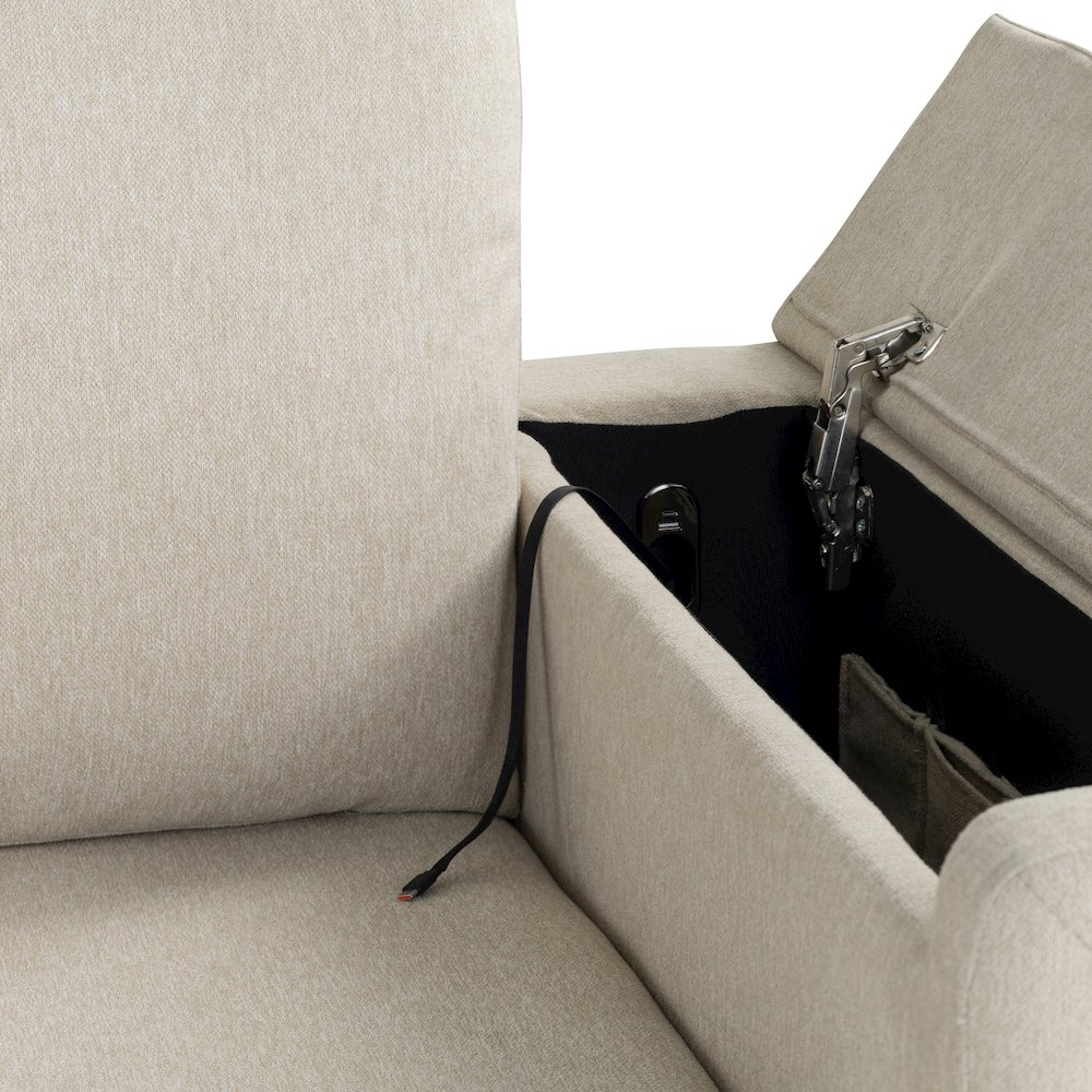 Riles Storage Sofa Beige. Picture 16