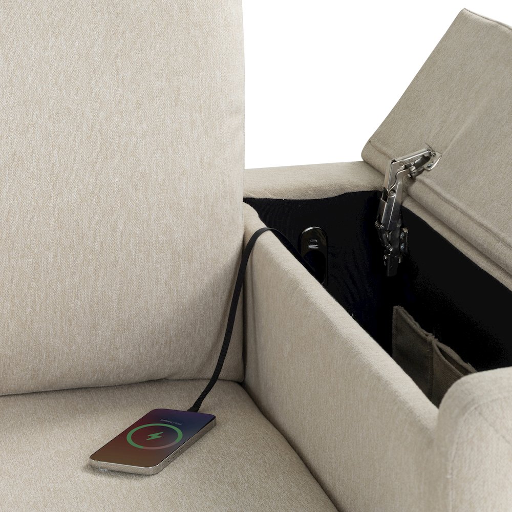 Riles Storage Sofa Beige. Picture 17