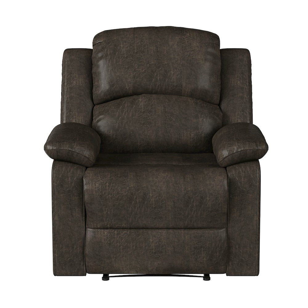 Derby Manual Recliner Java Faux Suede. Picture 5