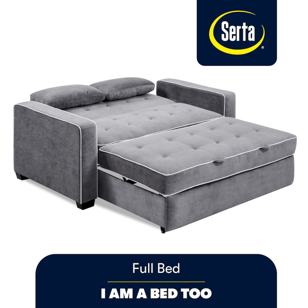 Augustine Full Convertible Loveseat Charcoal. Picture 8