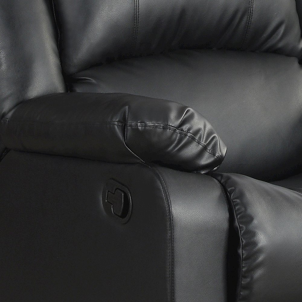 Parker Recliner Black Vegan Leather. Picture 5