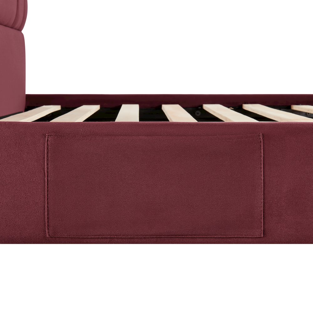 Adaline Upholstered Bed Full Burgundy. Picture 11