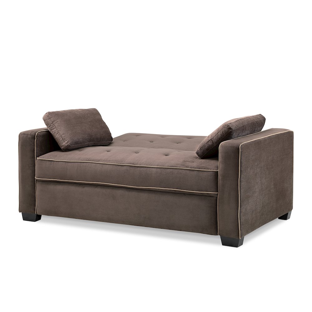 Augustine Full Convertible Loveseat Java. Picture 12