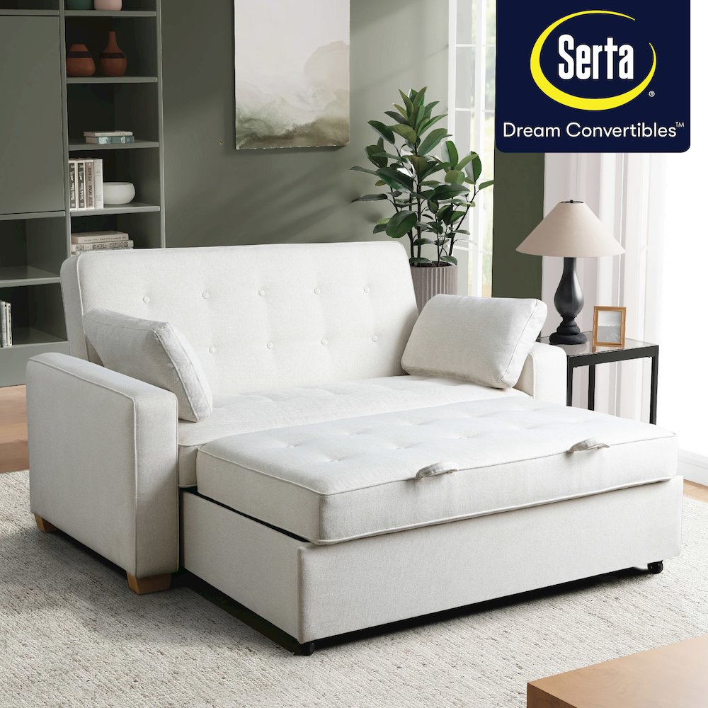 Augustine Full Convertible Loveseat Oyster. Picture 16
