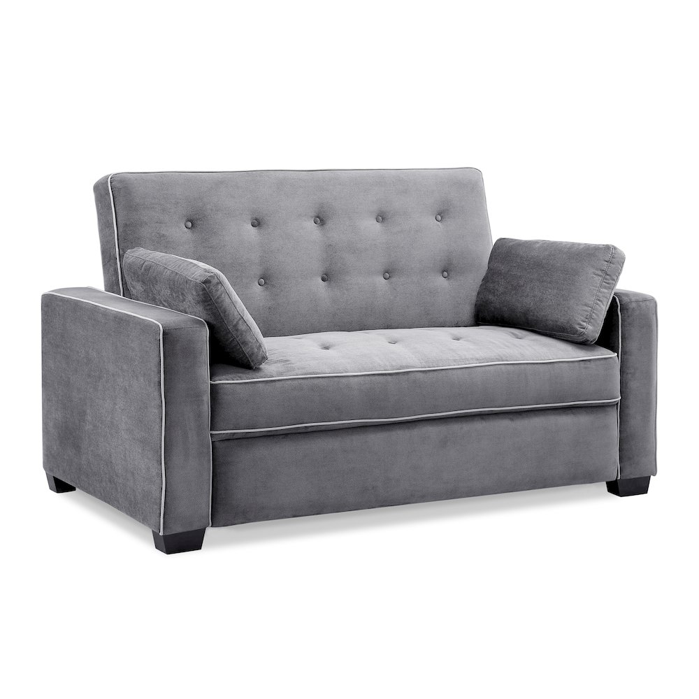 Augustine Full Convertible Loveseat Charcoal. Picture 1