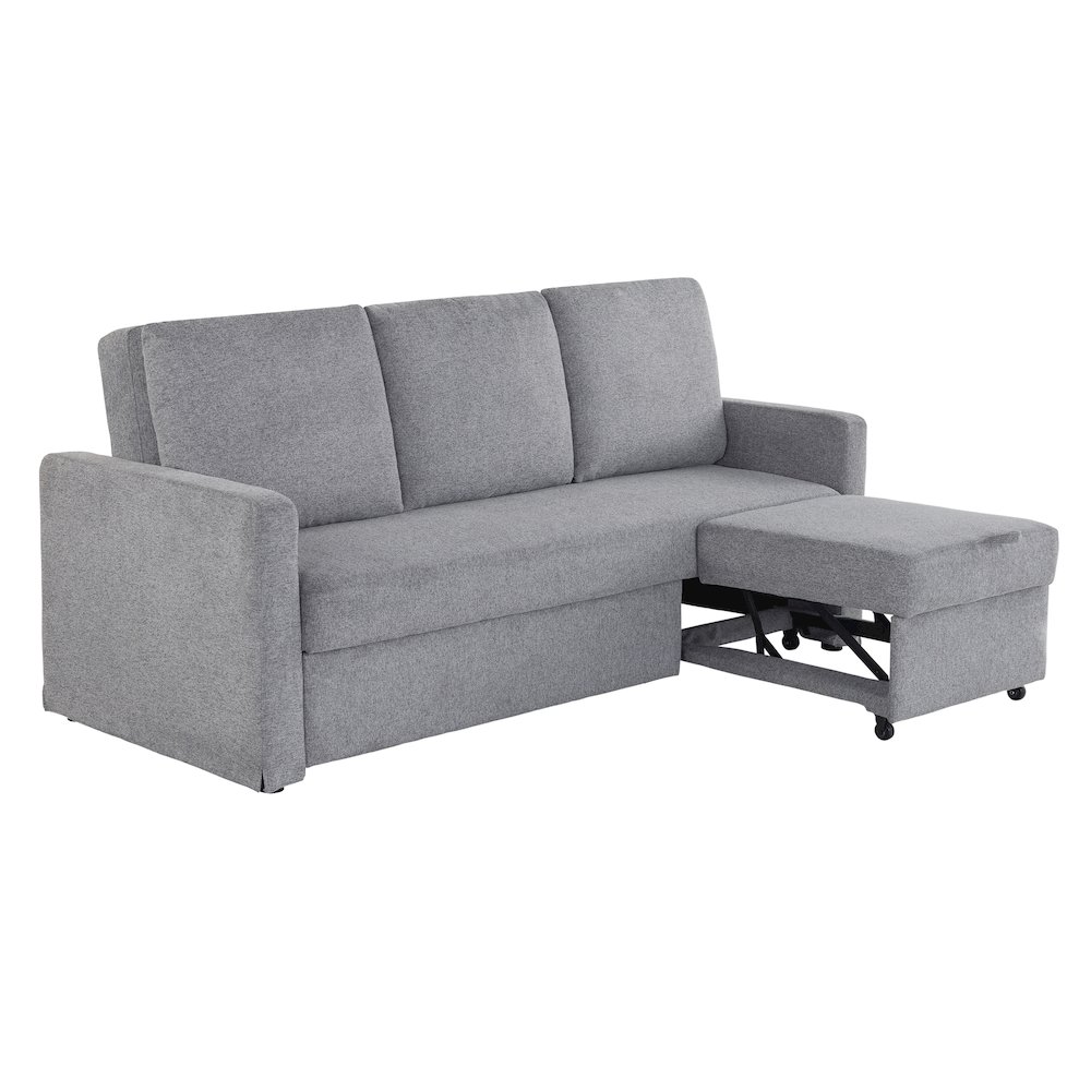 Mia Convertible Sofa Light Gray. Picture 8