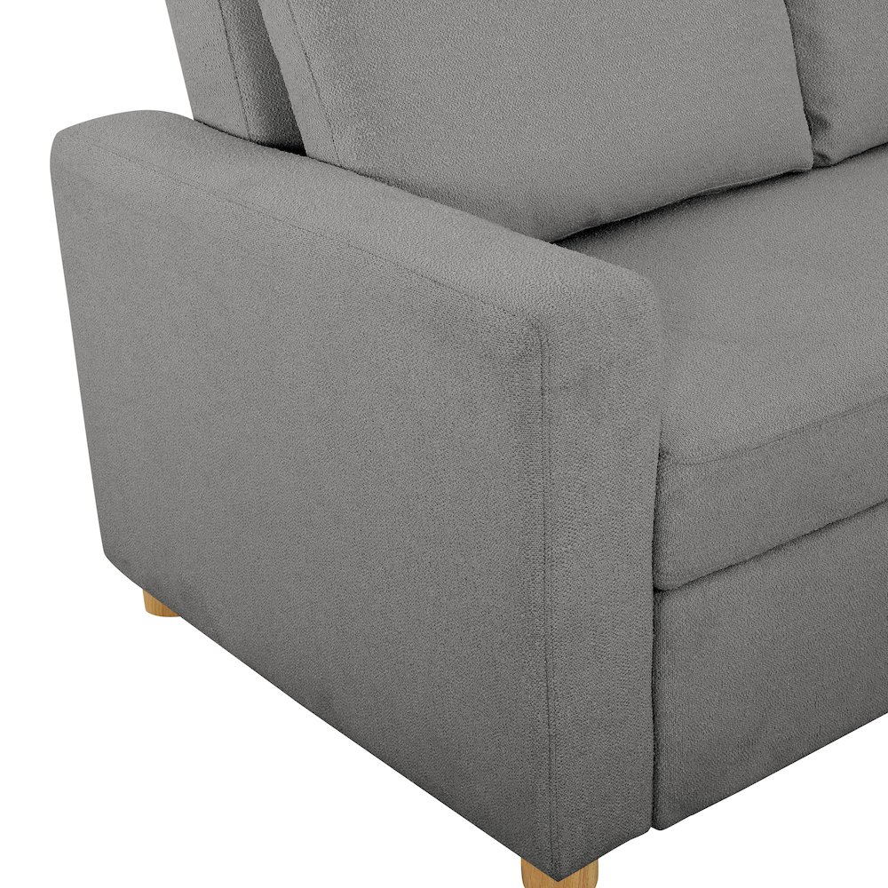 Tyler Convertible Sofa Grey Boucle. Picture 11