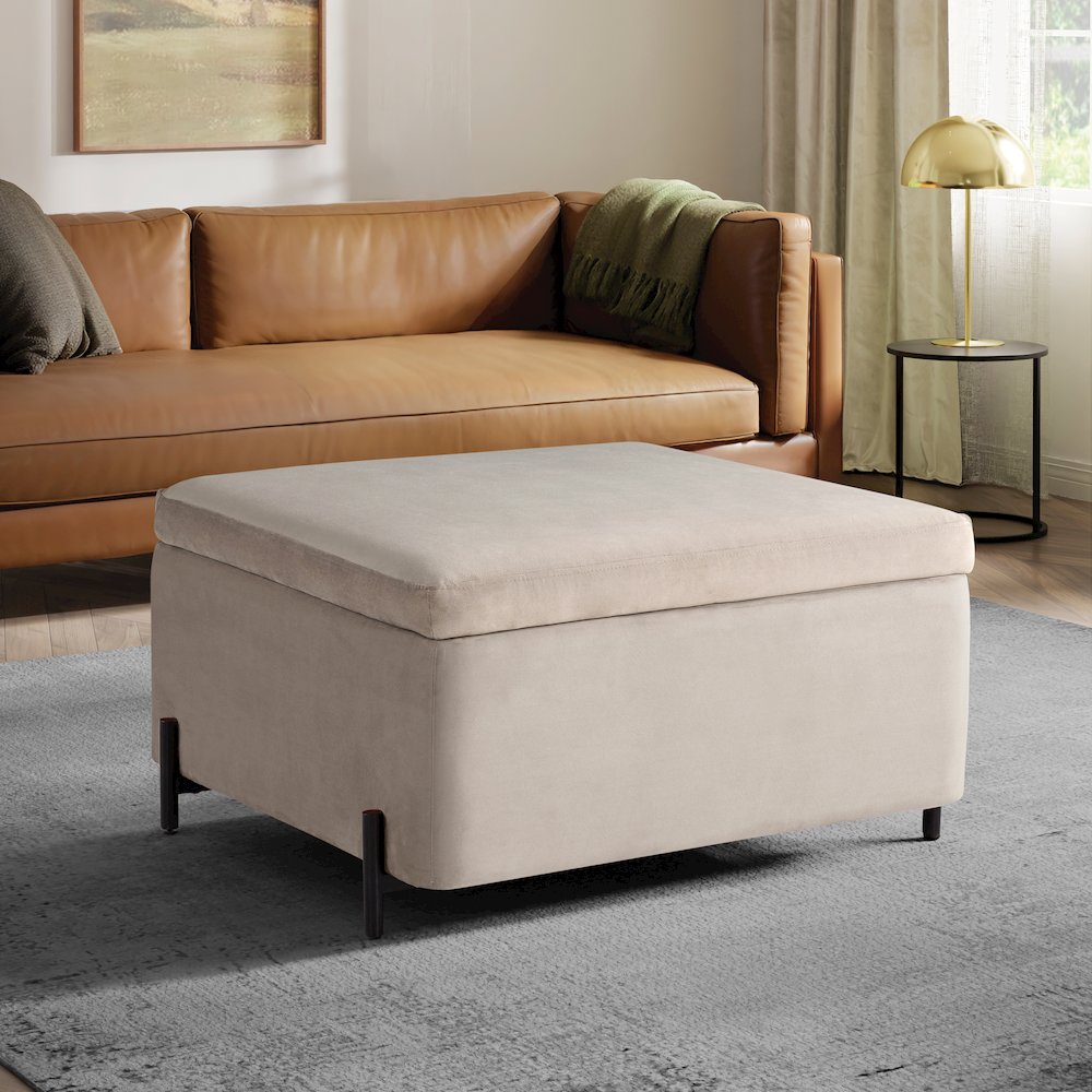 Kona Storage Ottoman Large Taupe. Picture 4