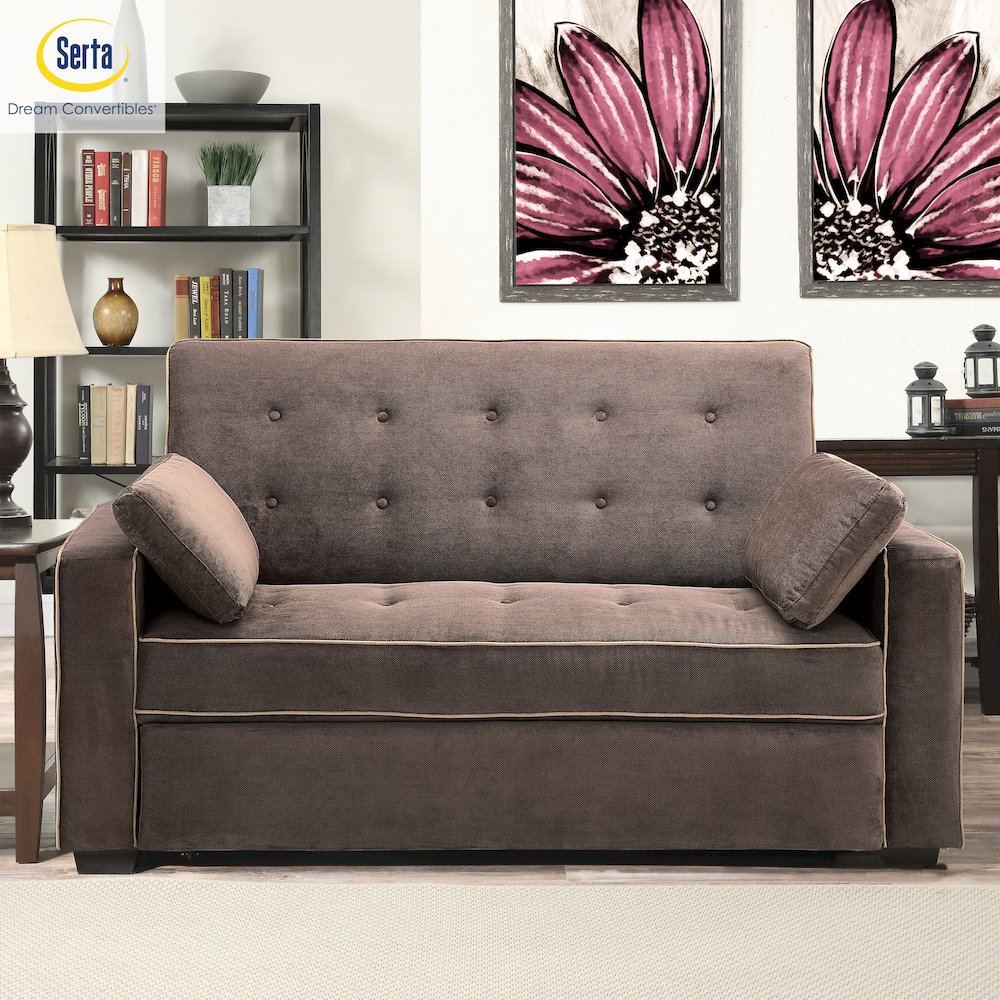 Augustine Queen Convertible Sofa Java. Picture 16