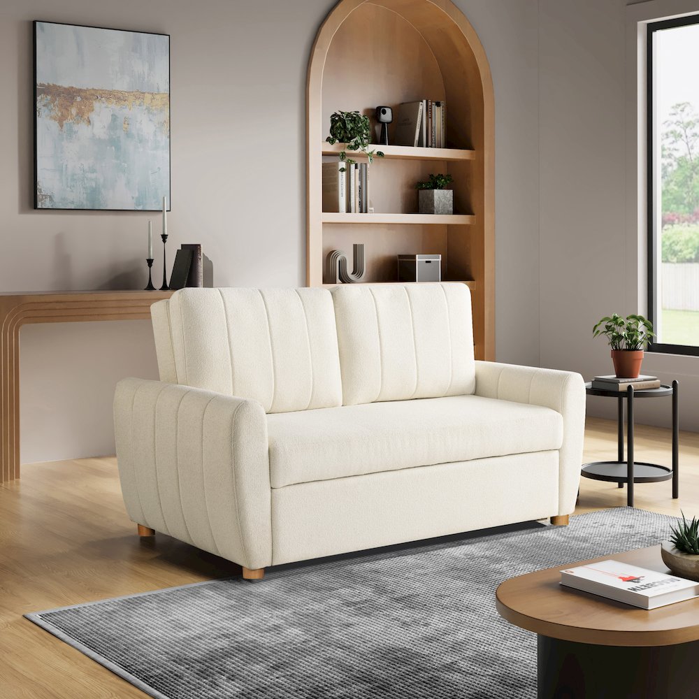 Galloway Convertible Loveseat Ivory. Picture 2