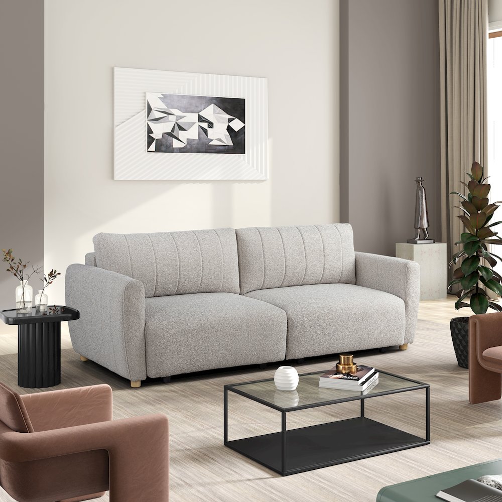 Galloway Convertible Sofa Pebble Boucle. Picture 2