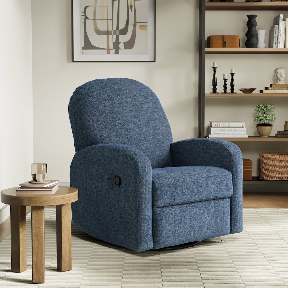 Paloma Swivel Rocker Recliner Blue. Picture 2