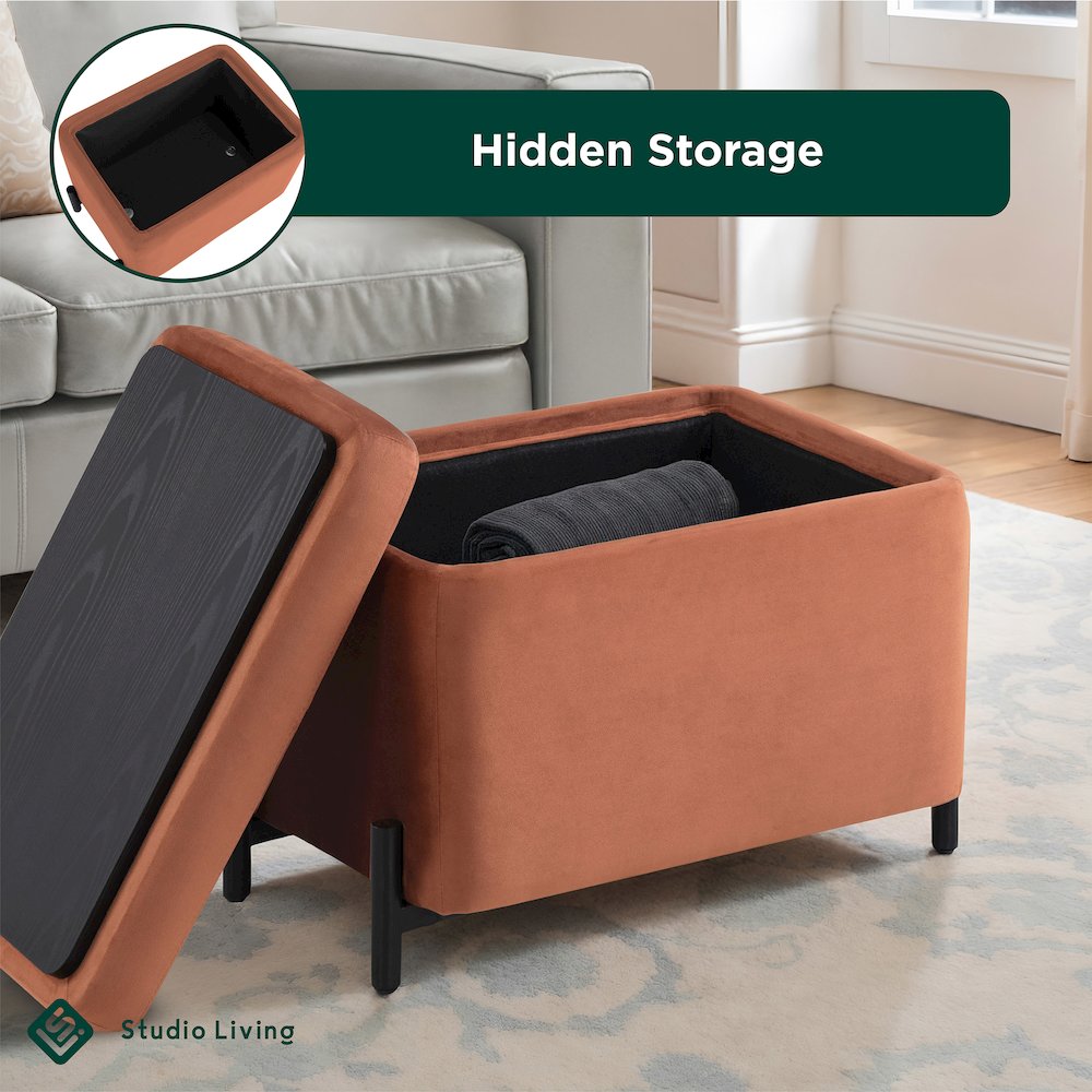 Kona Storage Ottoman Small Rust. Picture 23