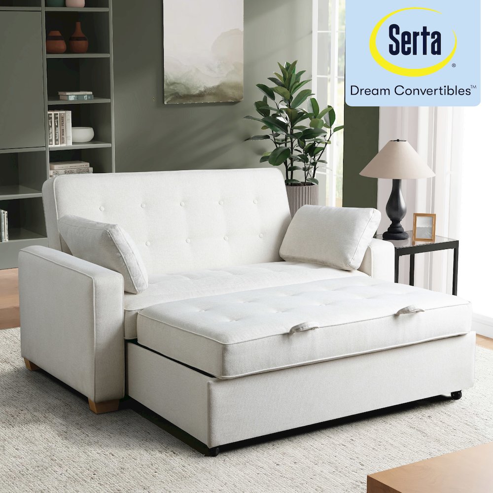 Augustine Full Convertible Loveseat Oyster. Picture 15