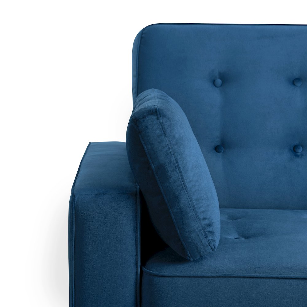 Augustine Full Convertible Loveseat Navy Blue. Picture 16