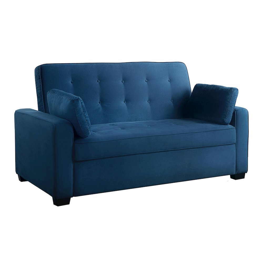 Augustine Queen Convertible Sofa Navy Blue. Picture 1