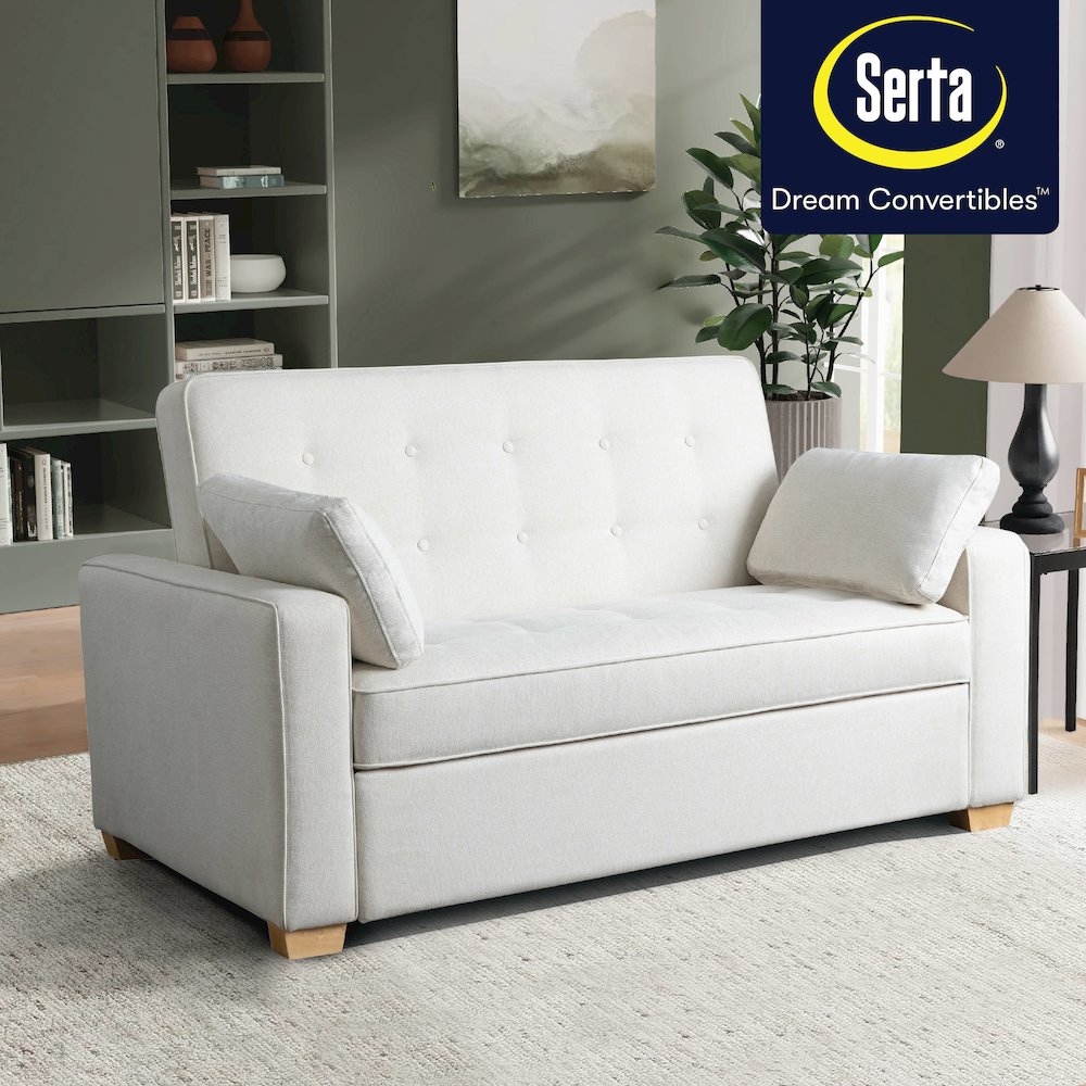 Augustine Full Convertible Loveseat Oyster. Picture 14