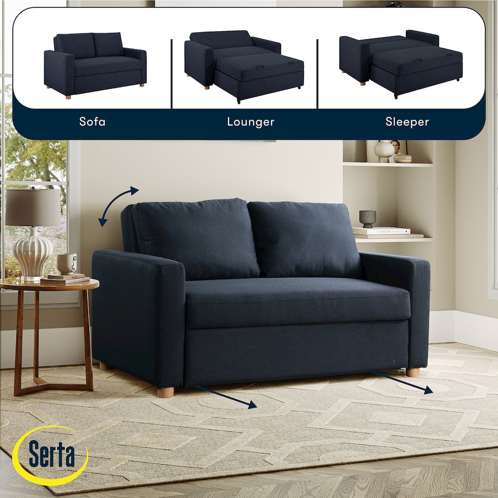 Tyler Convertible Sofa Navy Woven. Picture 18