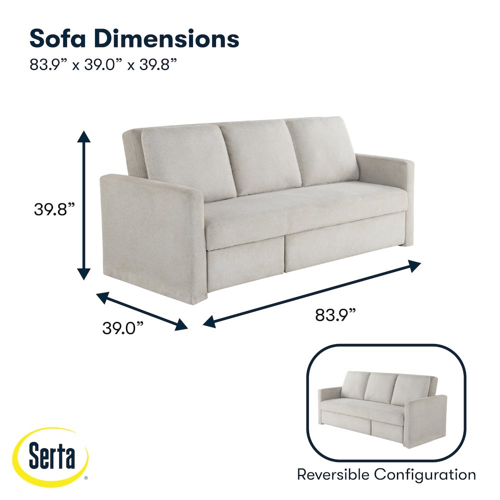Mia Convertible Sofa Ivory. Picture 8