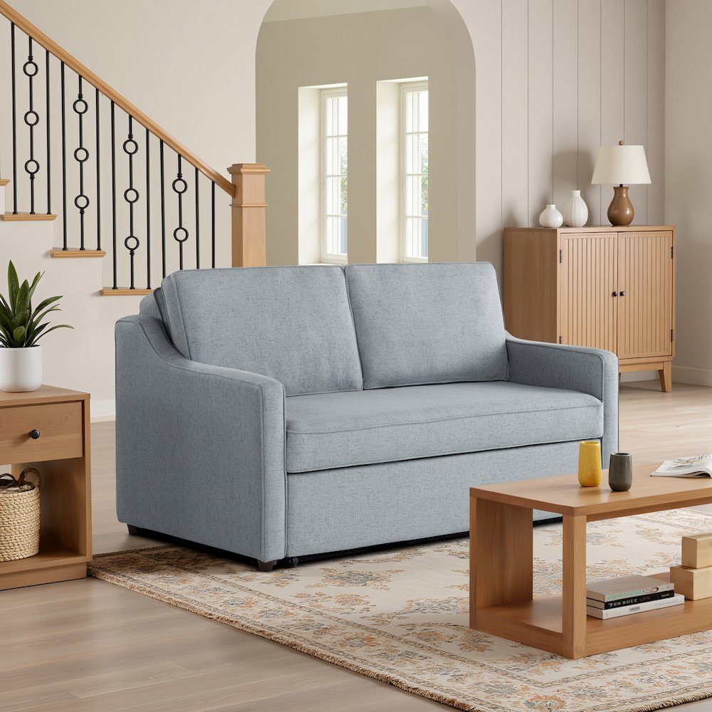 Carey Convertible Sofa Light Gray. Picture 2