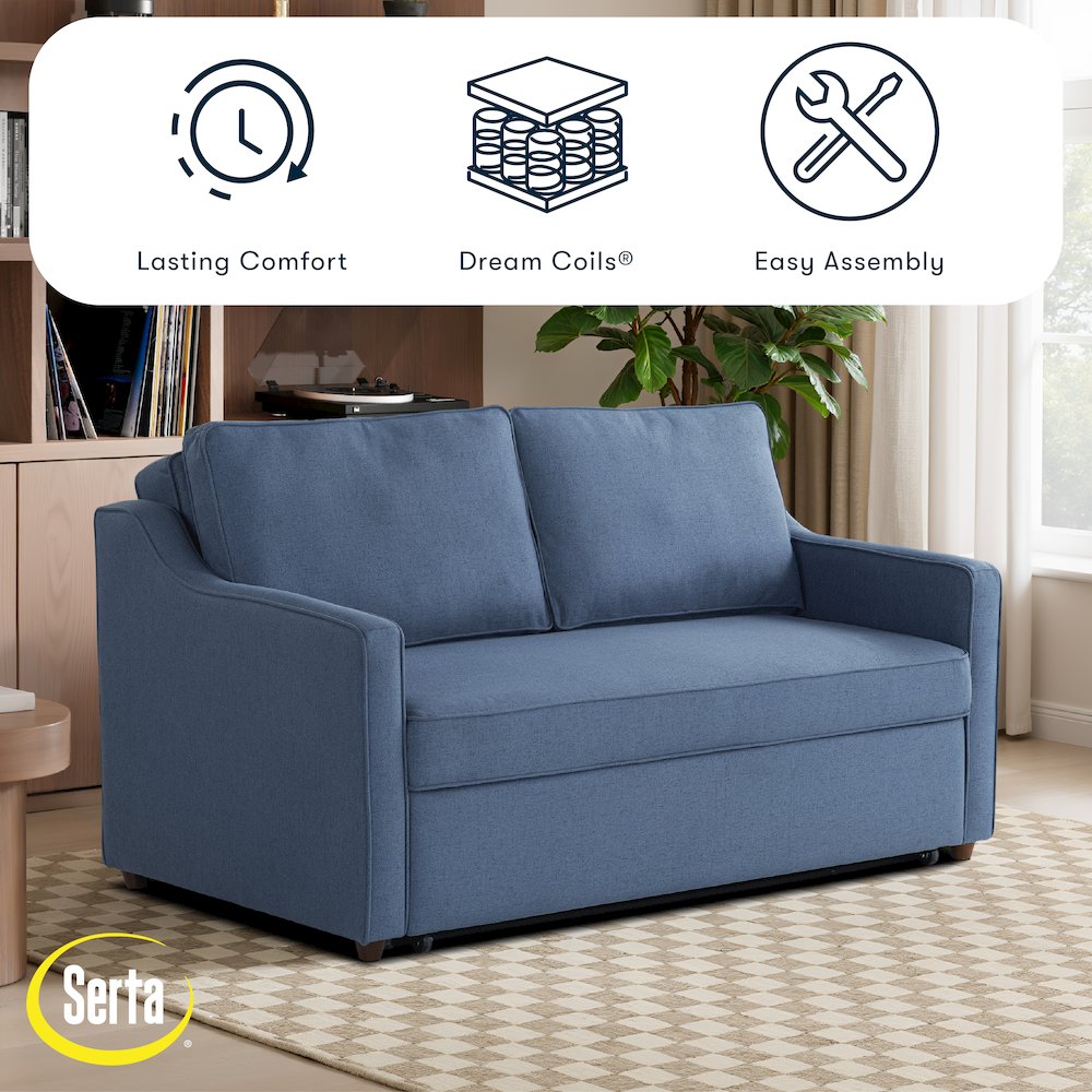 Carey Convertible Sofa Navy. Picture 19