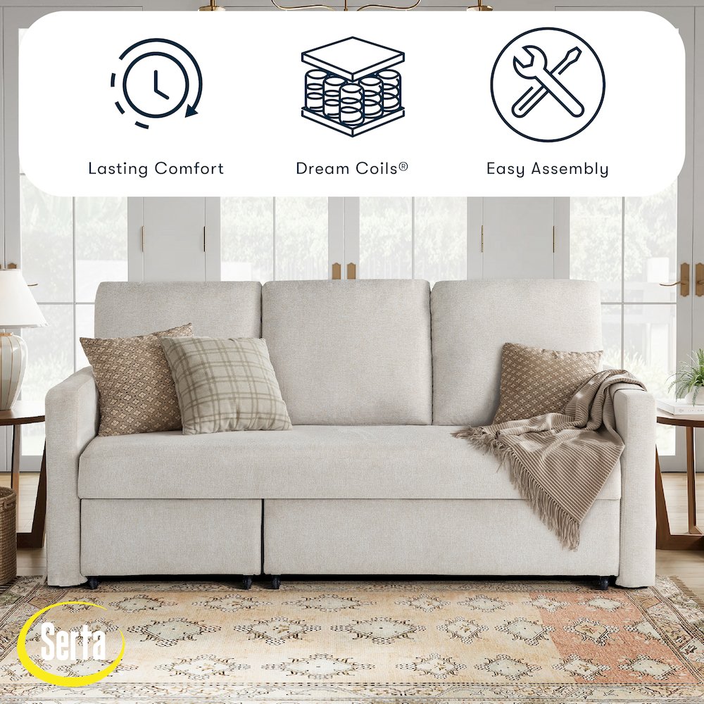 Mia Convertible Sofa Ivory. Picture 4