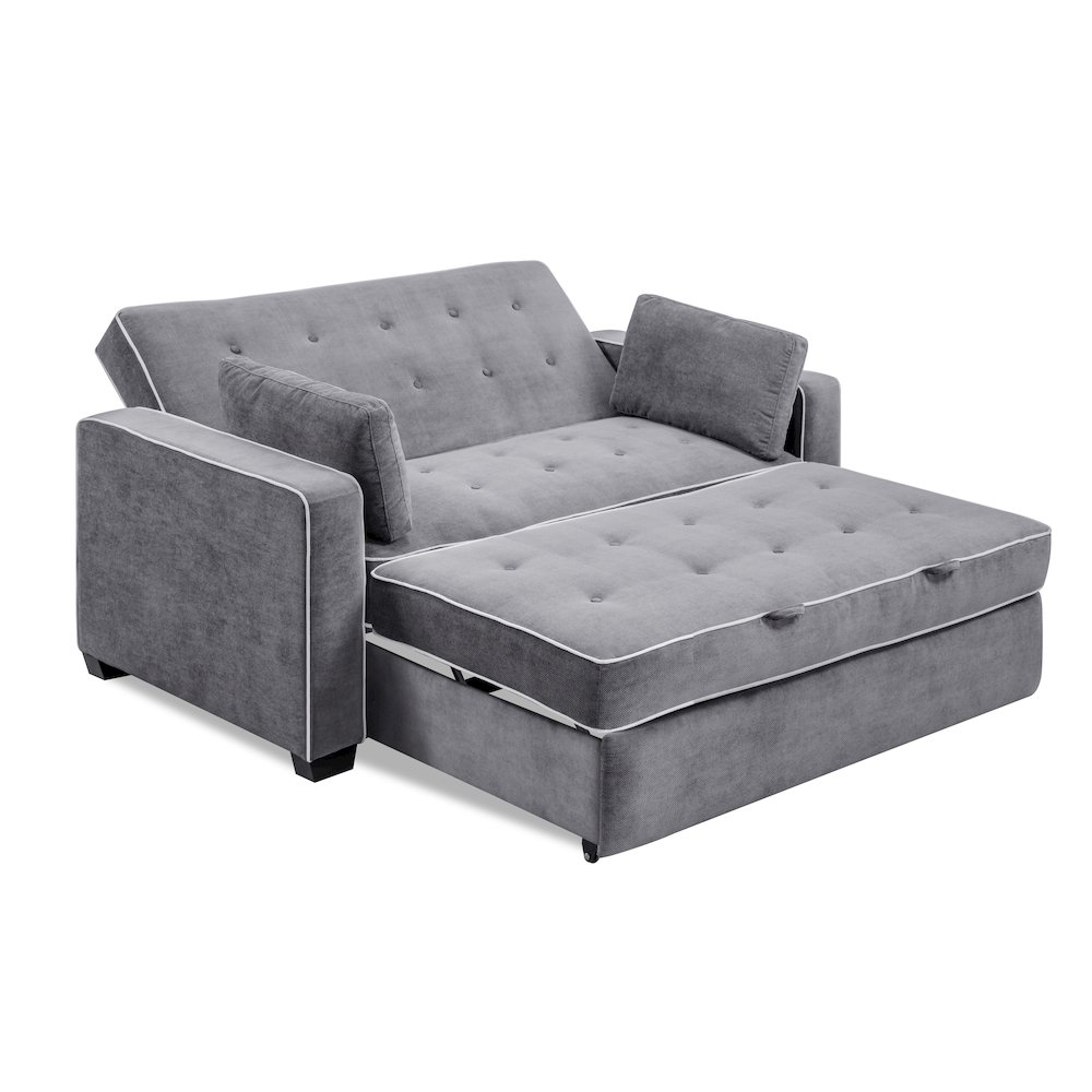 Augustine Full Convertible Loveseat Charcoal. Picture 3