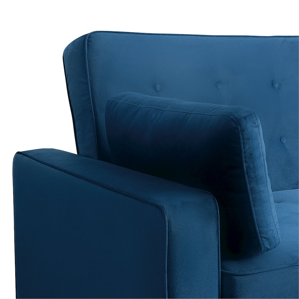 Augustine Full Convertible Loveseat Navy Blue. Picture 21