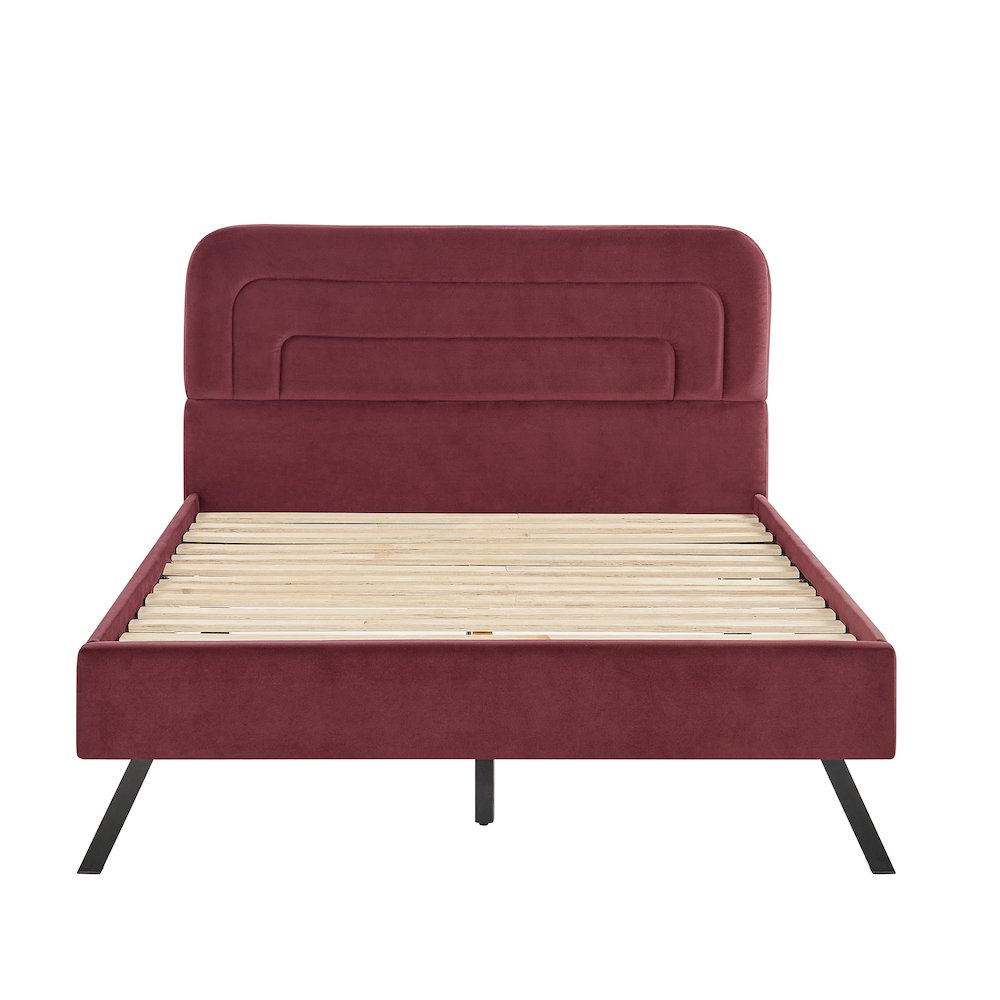 Adaline Upholstered Bed Full Burgundy. Picture 3