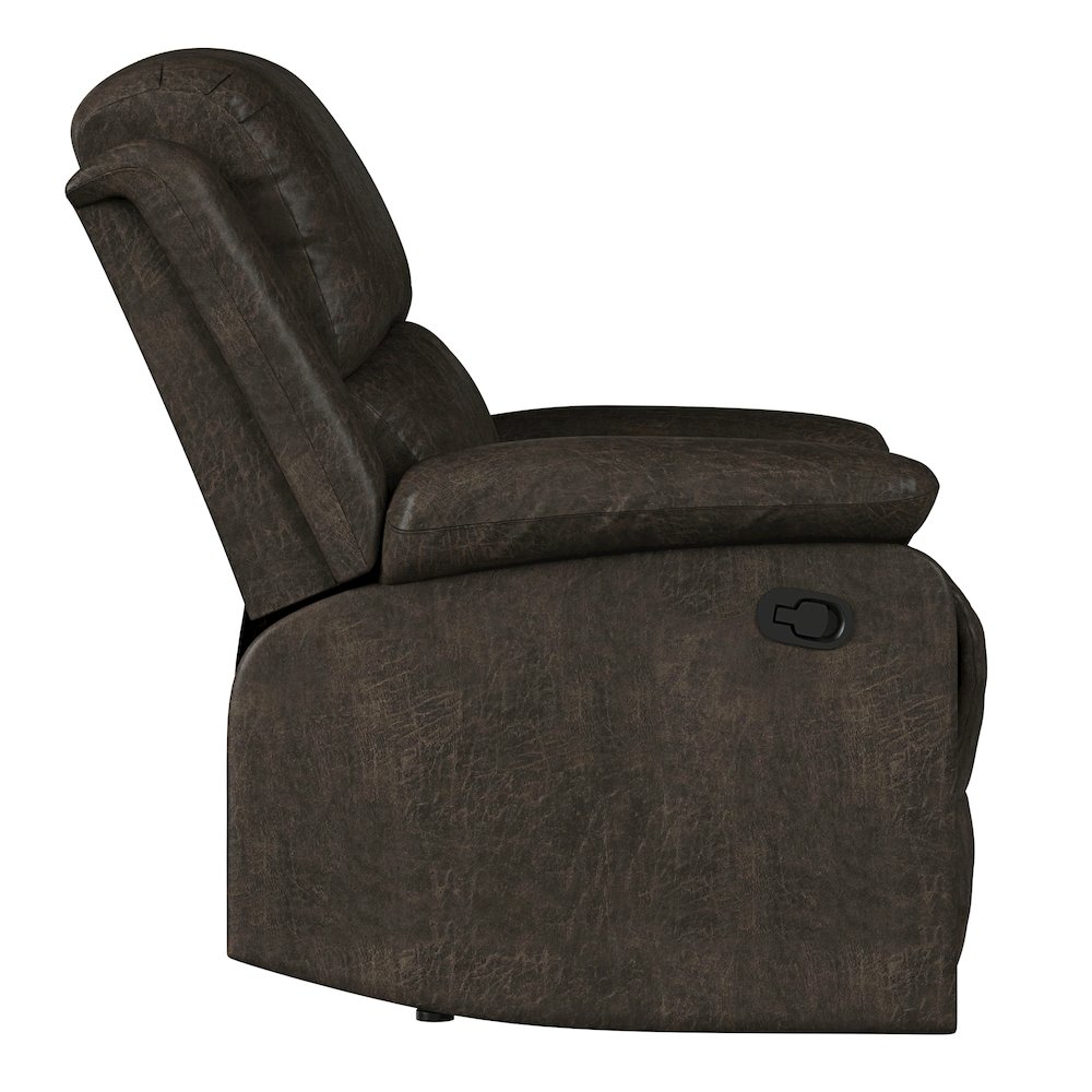 Derby Manual Recliner Java Faux Suede. Picture 2